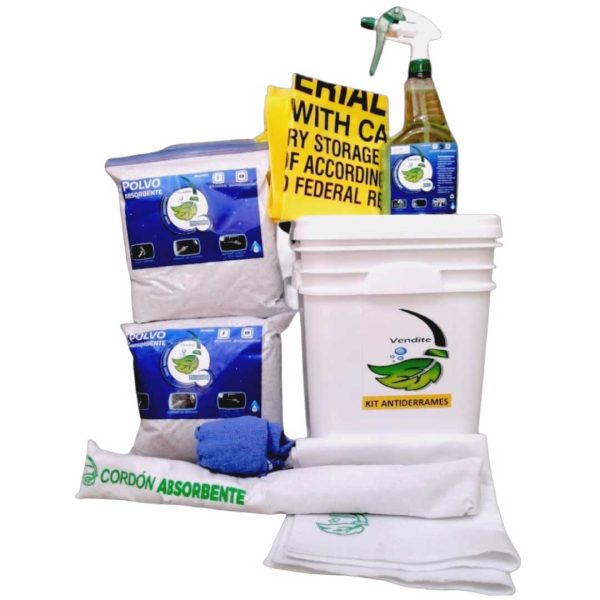 Kit antiderrame cubeta 8 galones