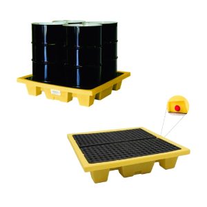 Tarima contenedora para 4 tambos